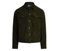 Wildlederjacke mit Vordertaschen - Grün