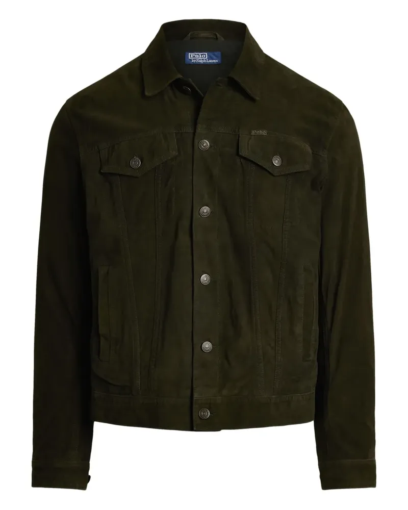 Ralph Lauren Wildlederjacke mit Vordertaschen - Grün Grün