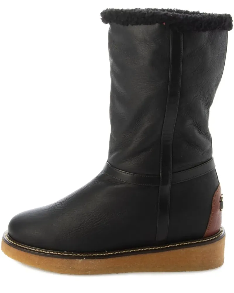 Ferragamo Stiefel mit Shearling-Besatz - Schwarz Schwarz