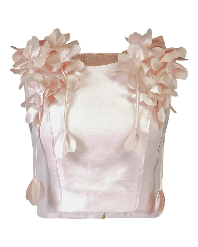 Aje. Camille floral-appliqué top - Rosa Rosa