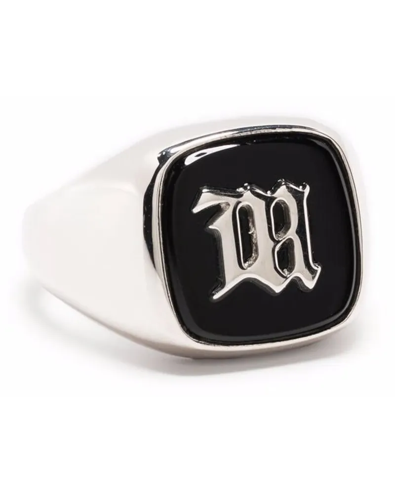 MISBHV Emaillierter Ring mit Monogramm Silber