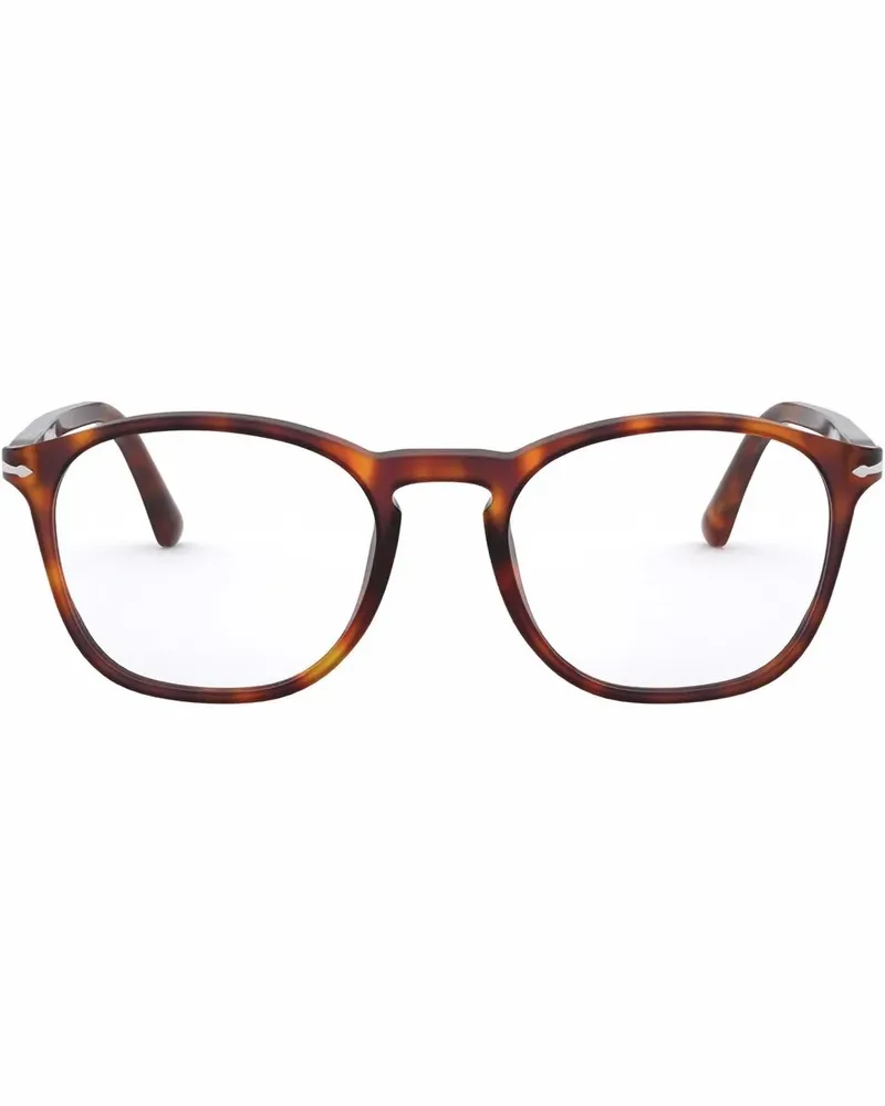 Persol Eckige Brille in Schildpattoptik - Grün Grün