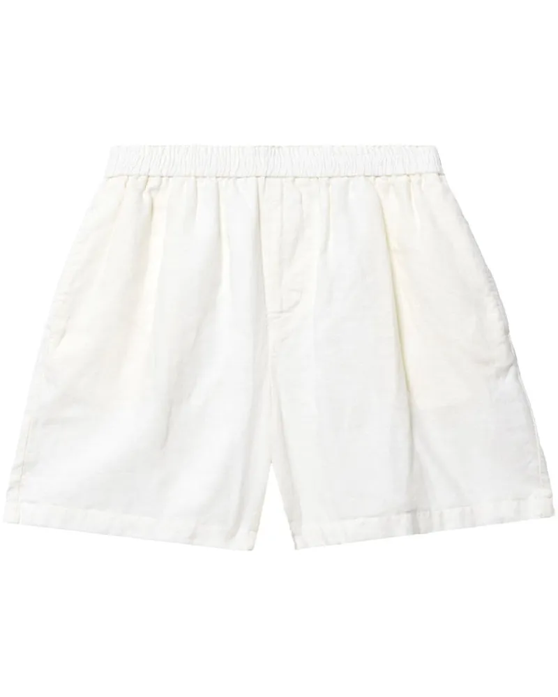 John Elliott + Co Easy Leinenshorts mit elastischem Bund Weiß