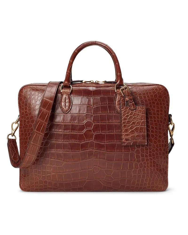 Ralph Lauren Aktentasche mit Kroko-Effekt - Braun Braun