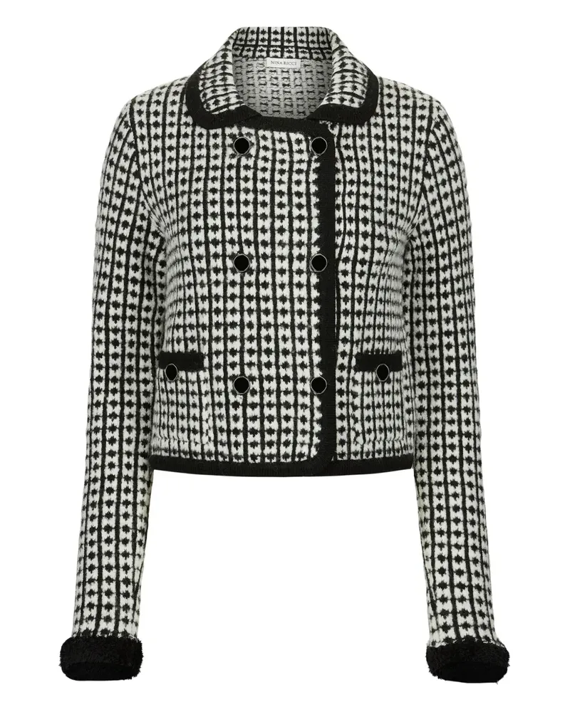 Nina Ricci Doppelreihige Jacke mit Tweed-Effekt - Schwarz Schwarz