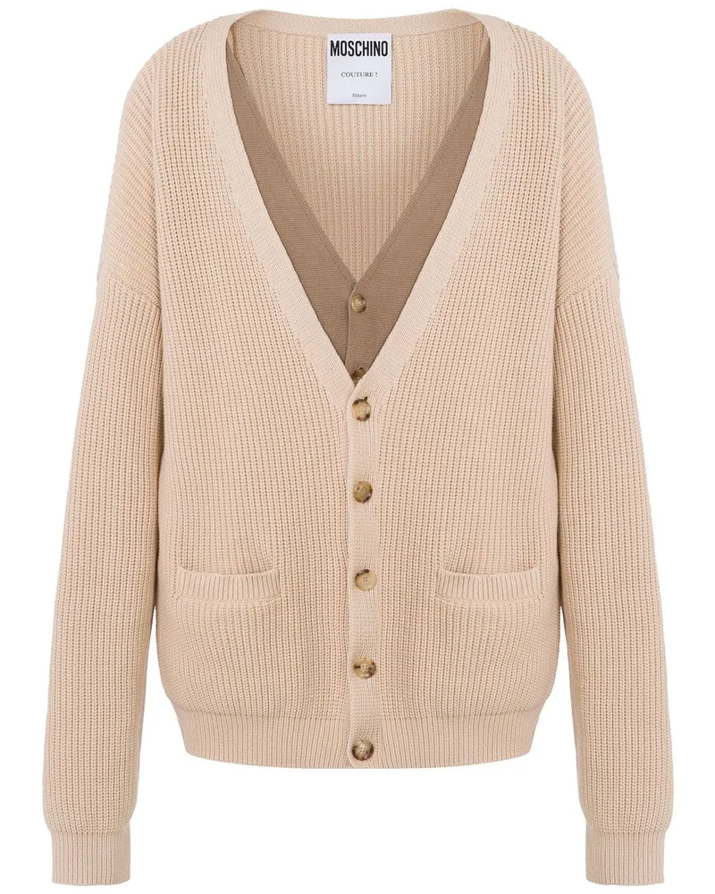 Moschino Gerippter Cardigan - Nude Nude