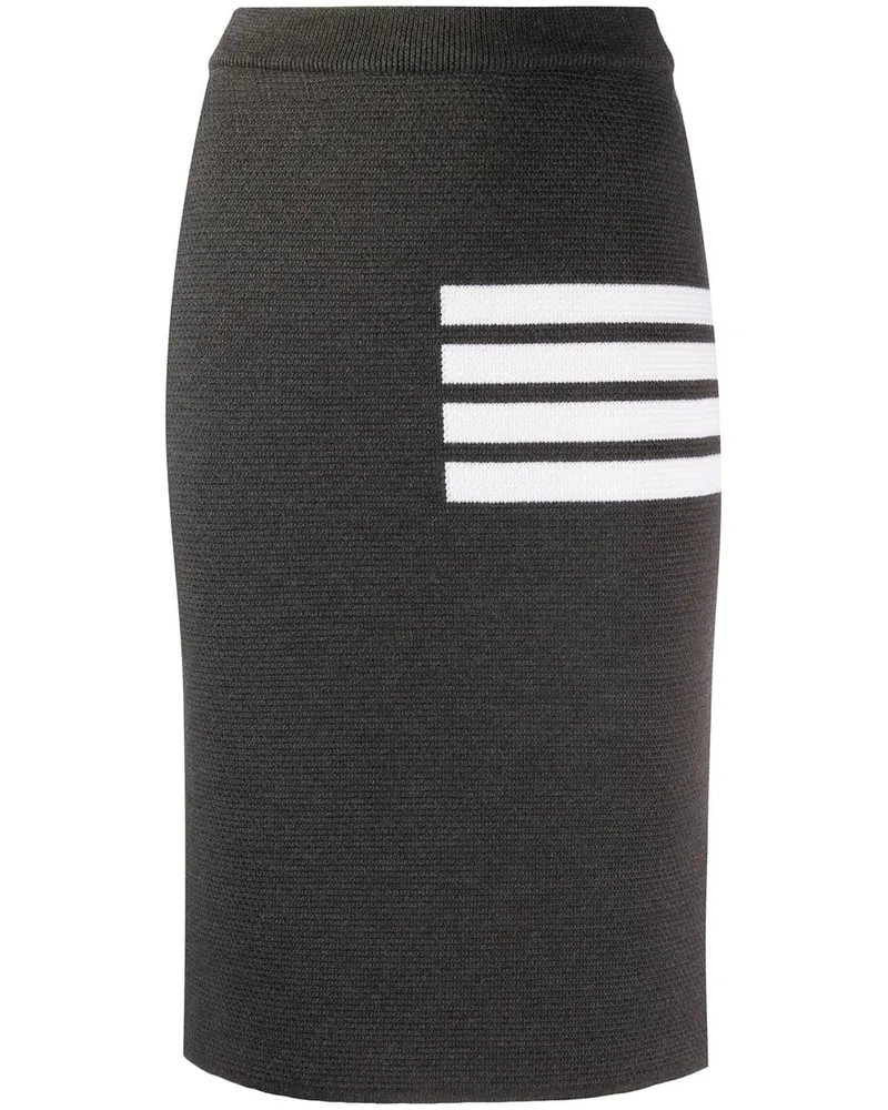 Thom Browne Bleistiftrock mit Logo-Streifen - Grau Grau