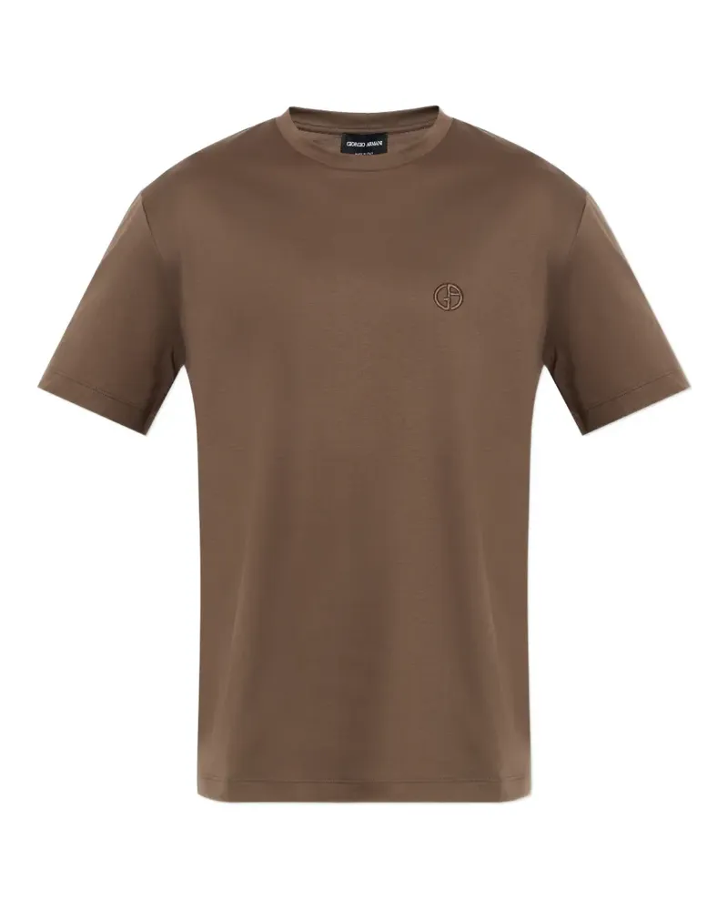 Giorgio Armani T-Shirt mit rundem Ausschnitt - Braun Braun