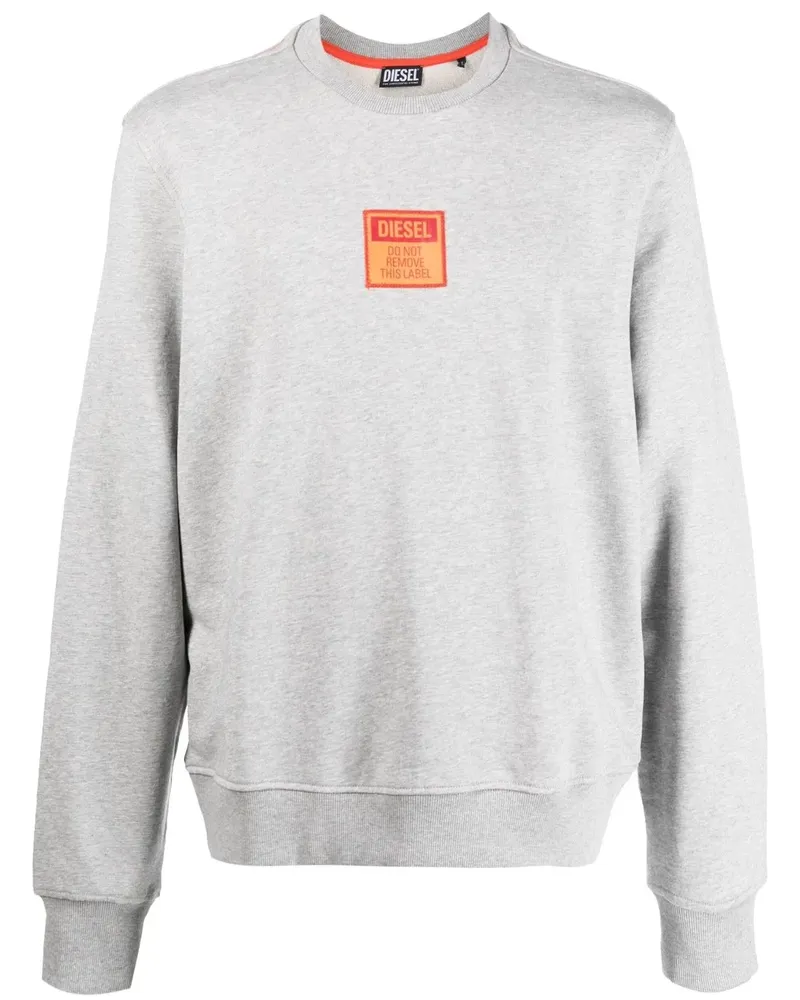 Diesel S-Ginn-E2 Sweatshirt mit Logo-Applikation - Grau Grau