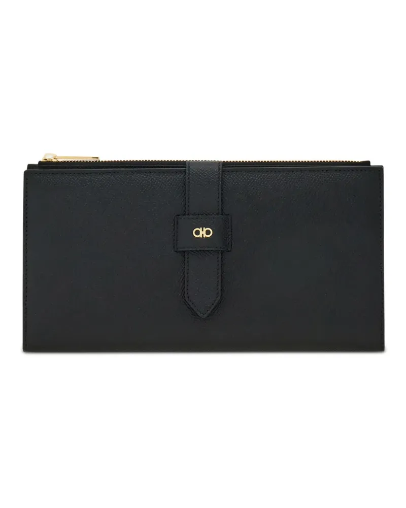 Ferragamo Dokumentenmappe mit Gancini-Detail - Schwarz Schwarz
