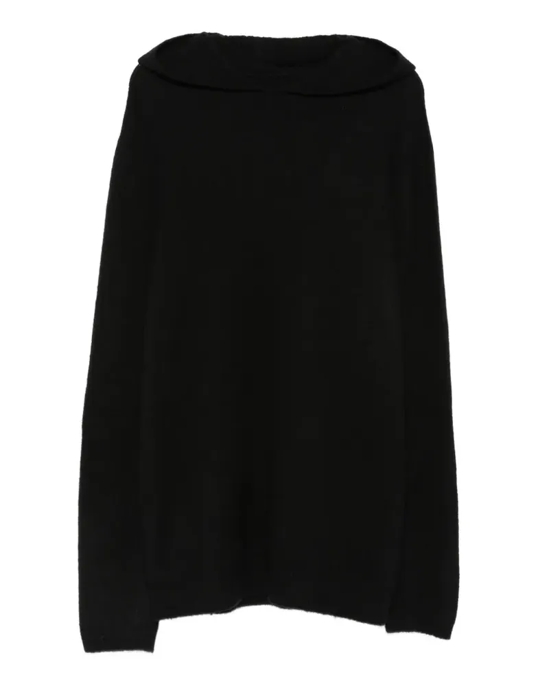 Rick Owens Gestrickter Hoodie - Schwarz Schwarz