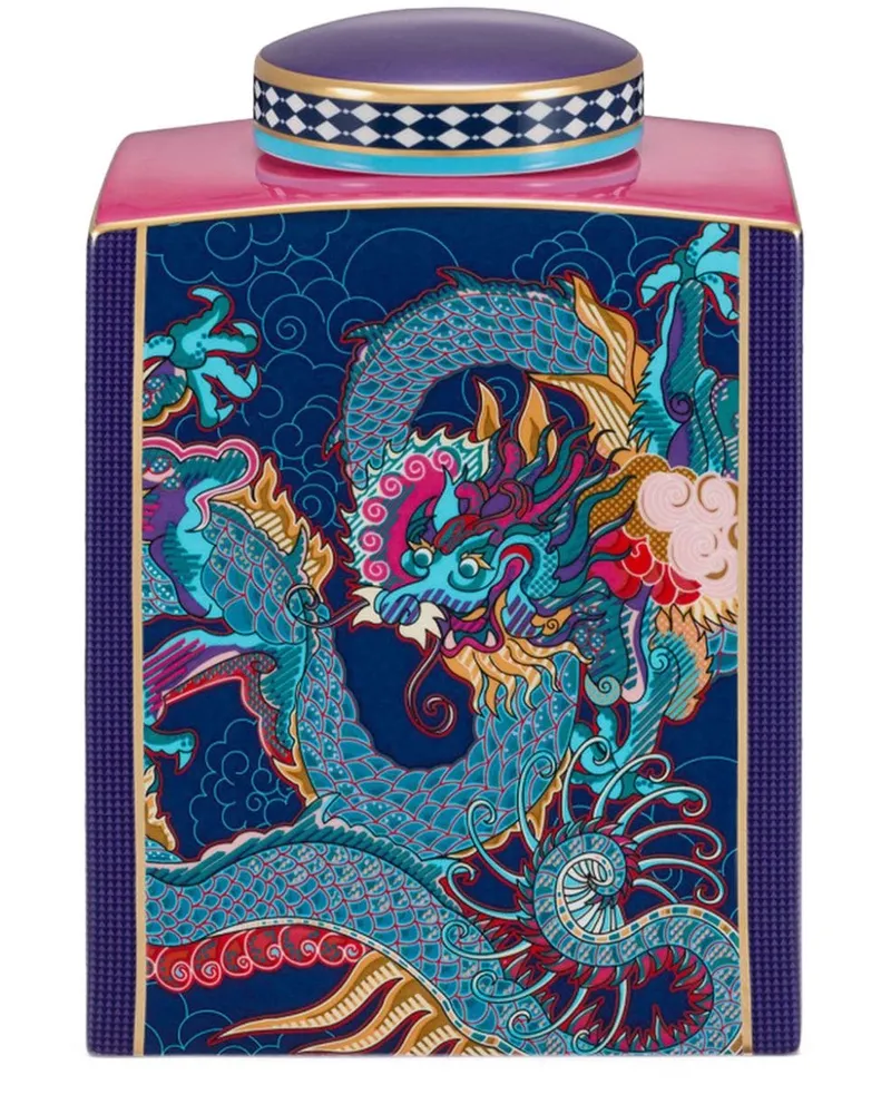 Shanghai Tang Mittelgroßes Vivid Dragon Gefäß - Violett Violett
