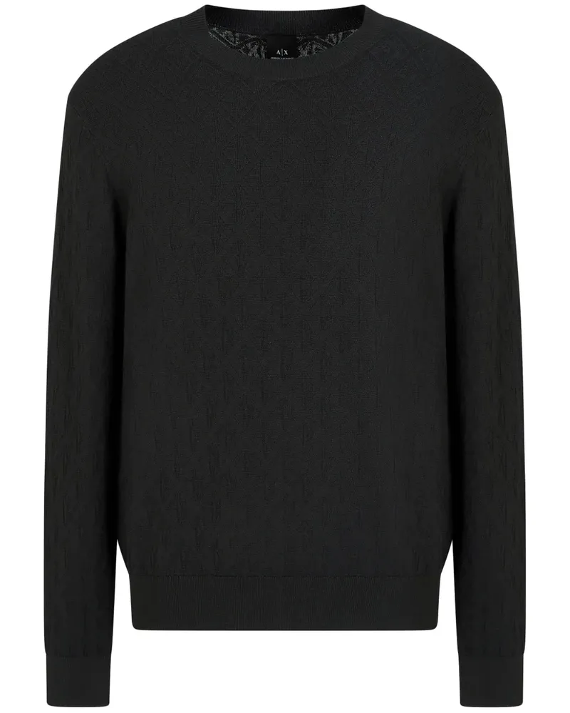 Armani Exchange Pullover mit Rundhalsausschnitt - Schwarz Schwarz