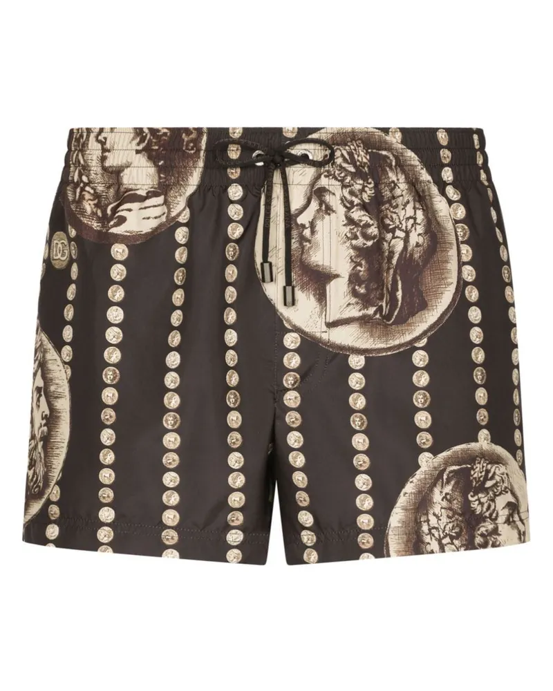 Dolce & Gabbana Badeshorts mit Print - Schwarz Schwarz