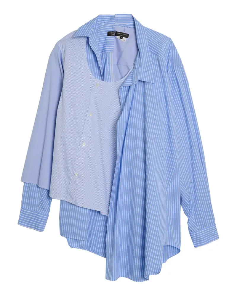 Comme des Garçons Gestreiftes Hemd - Blau Blau