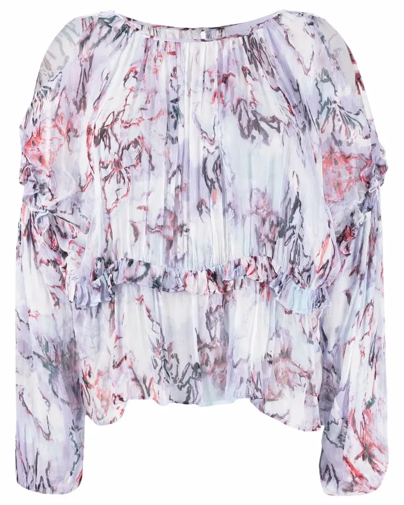 IRO Bluse mit abstraktem Print - Violett Violett