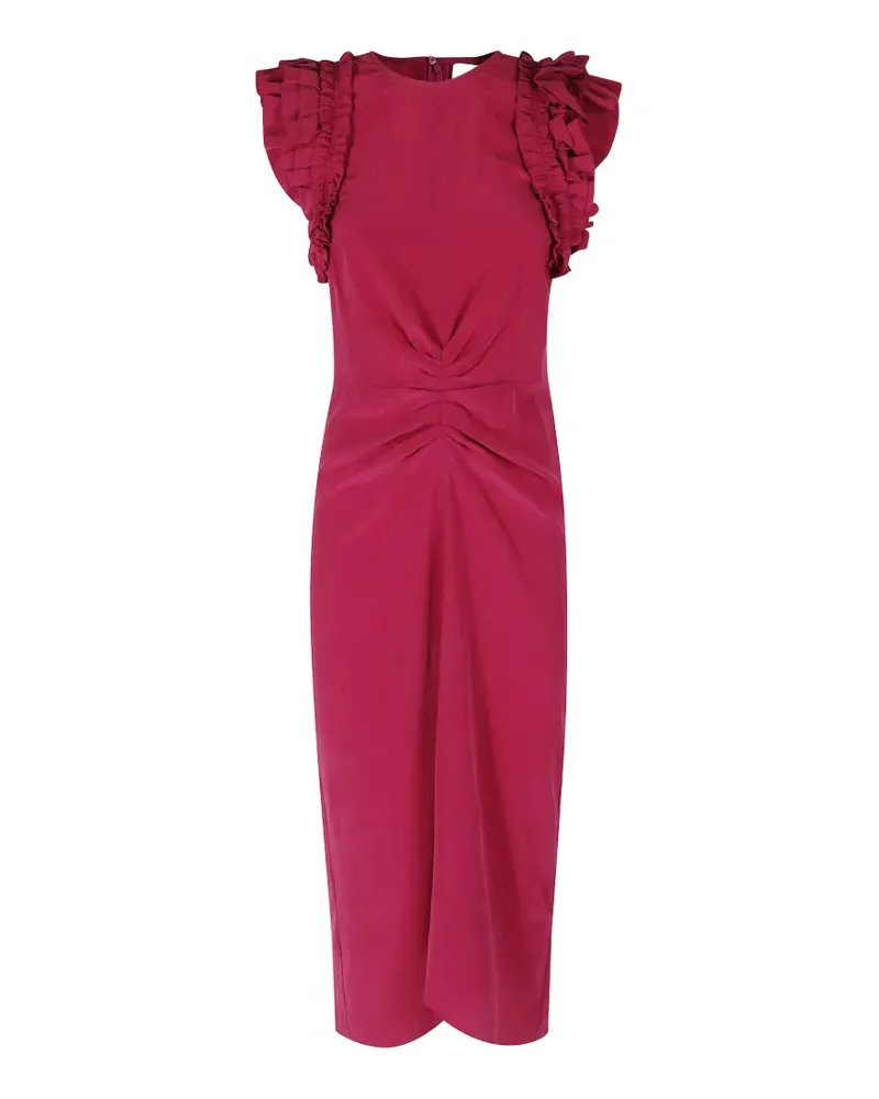 Isabel Marant ruffled twisted-front midi dress - Rosa Rosa