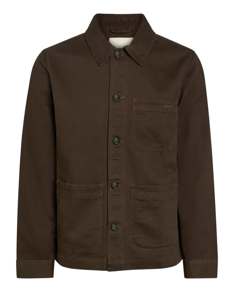 Gant button-up patch-pocket shirt jacket - Braun Braun