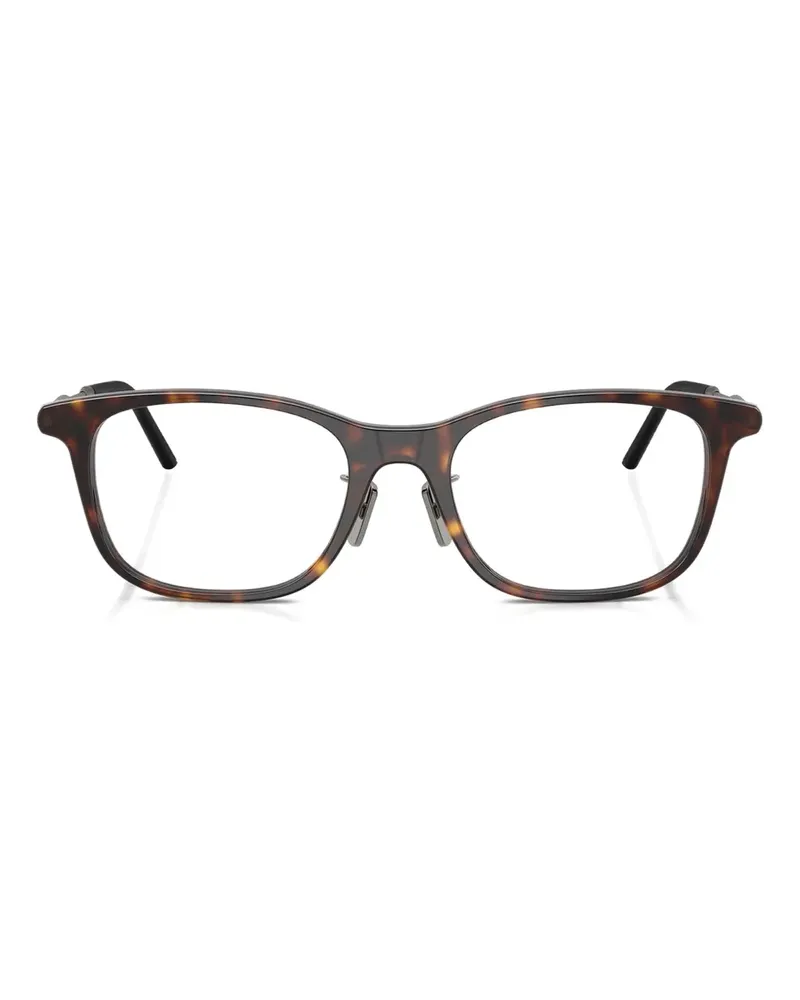 Moncler Eckige Brille mit Metallgestell - Braun Braun