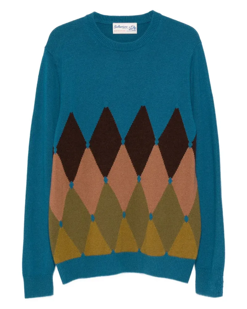 Ballantyne argyle-knit crew-neck sweater - Blau Blau