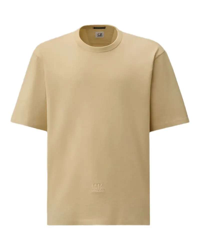C.P. Company 30/2 T-Shirt aus mercerisiertem Jersey mit Stickerei - Nude Nude