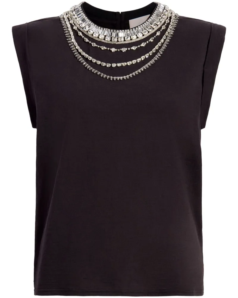 Cinq à Sept Bella T-Shirt mit Halskette - Schwarz Schwarz