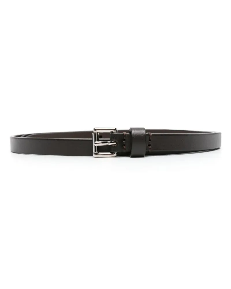 D4.0 double-strap leather belt Braun