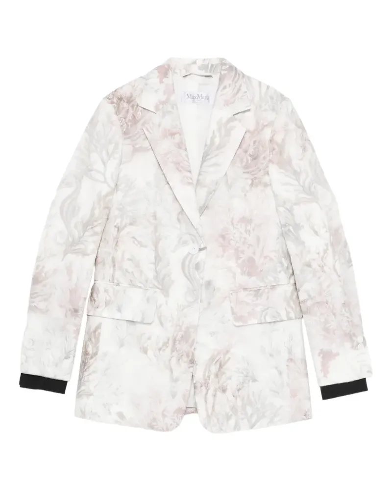 Max Mara Sakko mit Blumenprint - Weiß Weiß