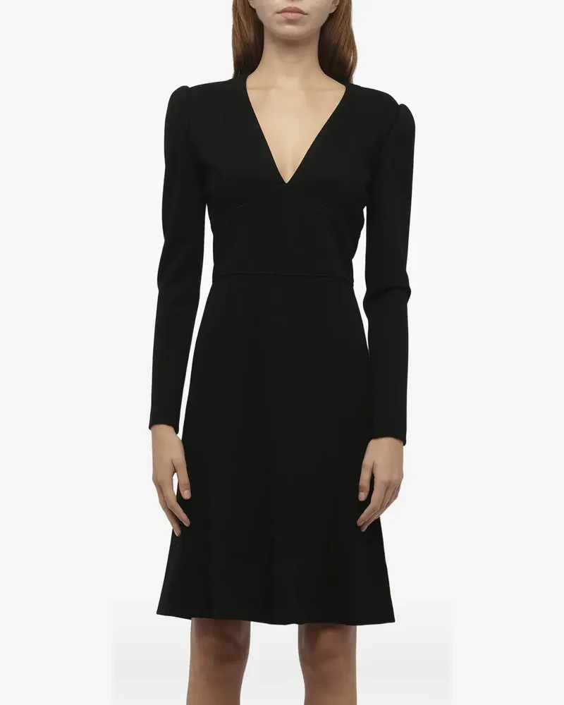 Alexander McQueen Kleid mit V-Ausschnitt - Schwarz Schwarz