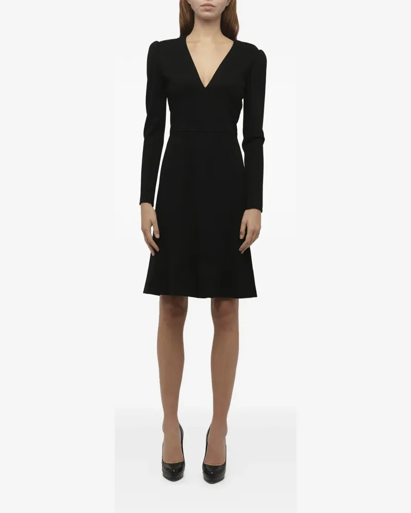 Alexander McQueen Langärmeliges Kleid aus Seide - Schwarz Schwarz
