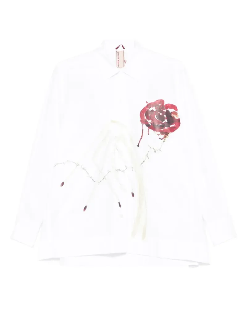 Antonio Marras Bluse mit Blumen-Print - Weiß Weiß