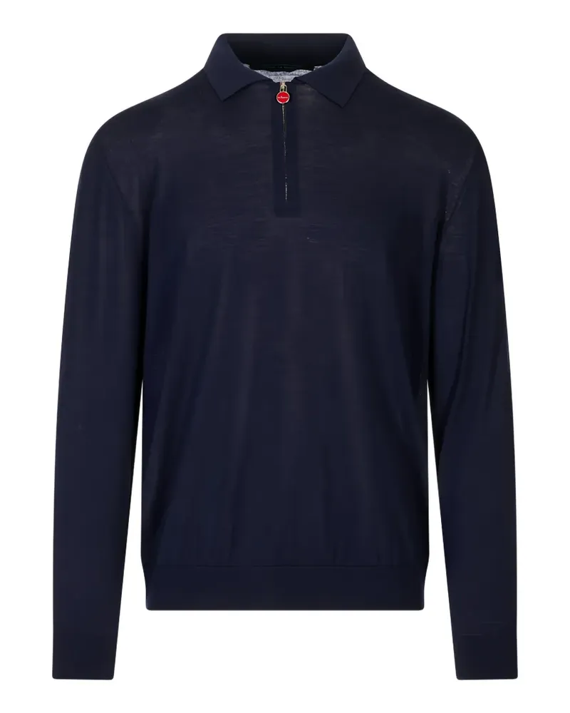 Kiton zip-fastening polo sweater - Blau Blau