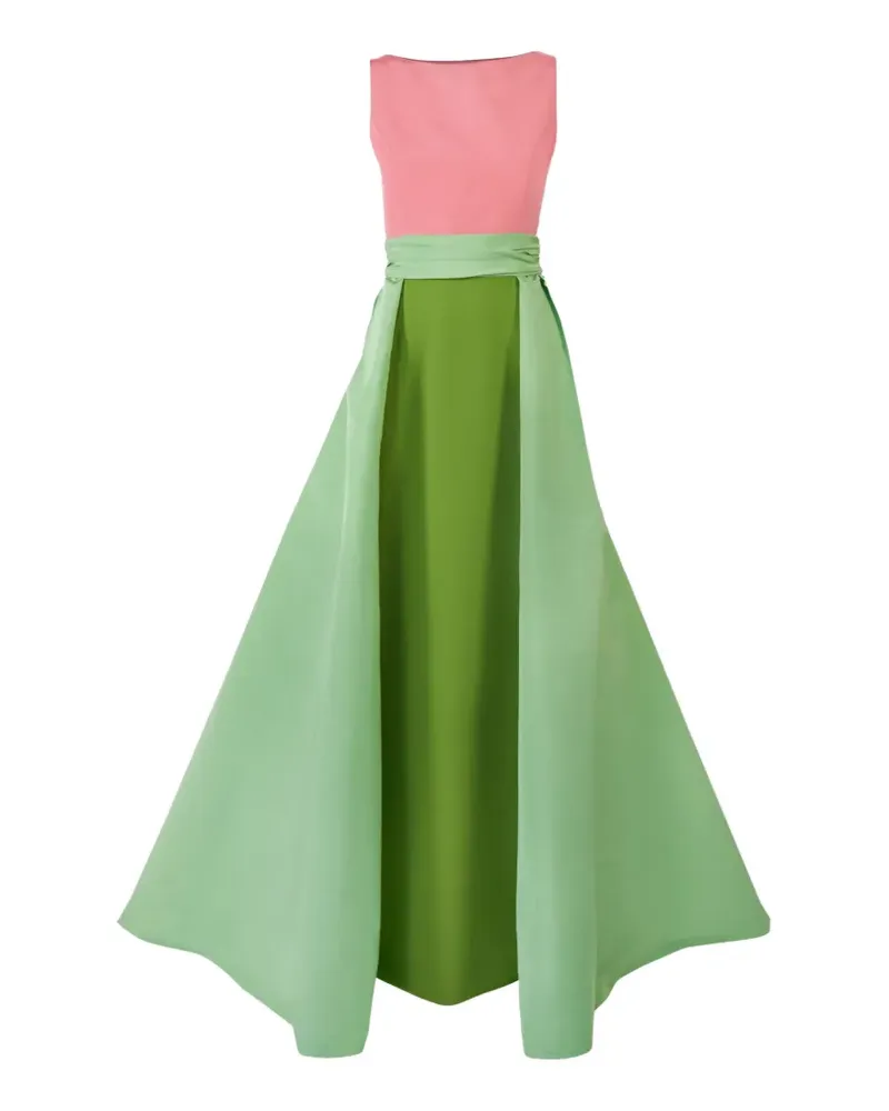 Carolina Herrera New York color-blocked column gown with overskirt - Grün Grün