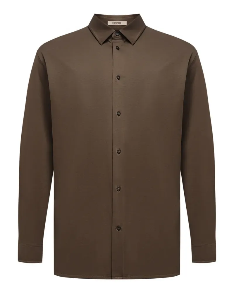 12 STOREEZ buttoned cotton shirt - Braun Braun