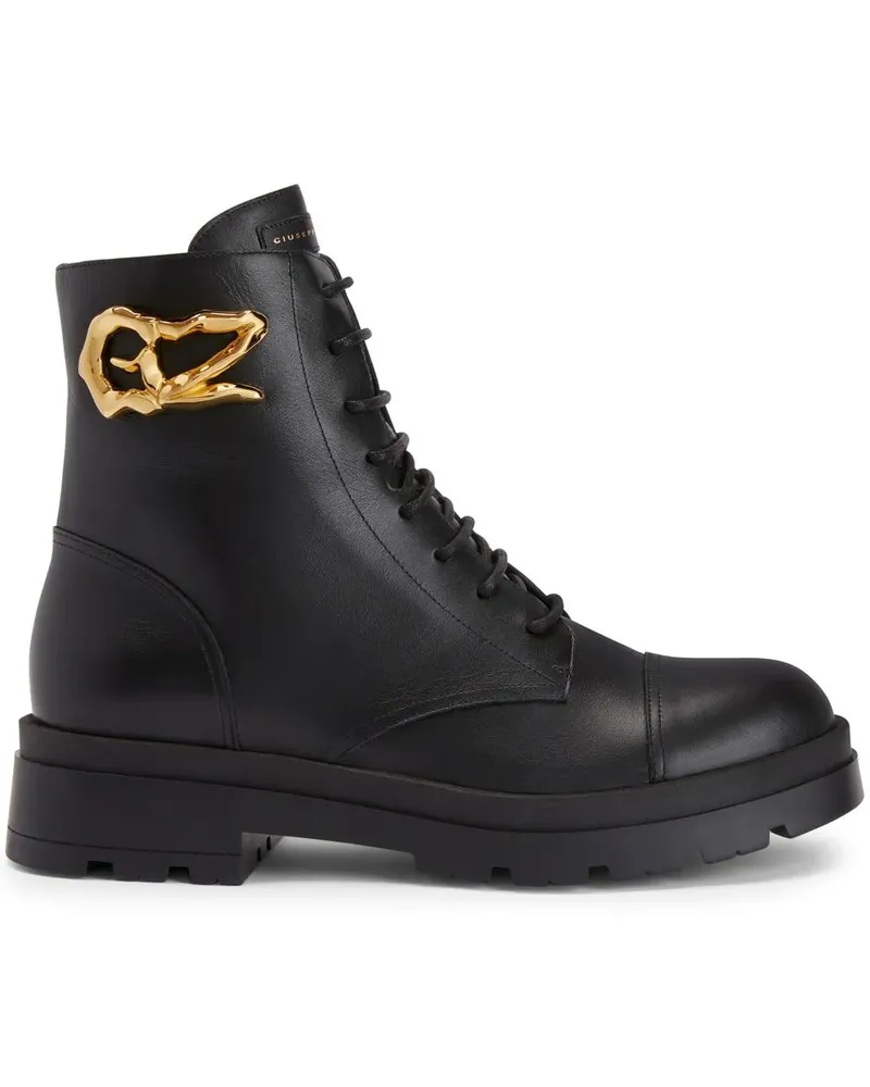Giuseppe Zanotti Harlock Zali Bikerstiefel - Schwarz Schwarz
