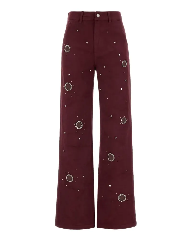 Des Phemmes crystal-embellished cargo pants - Rot Rot