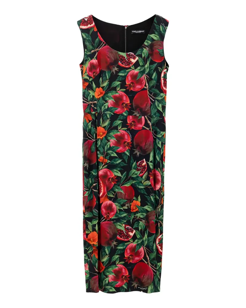 Dolce & Gabbana Maxikleid mit Blumenprint - Schwarz Schwarz