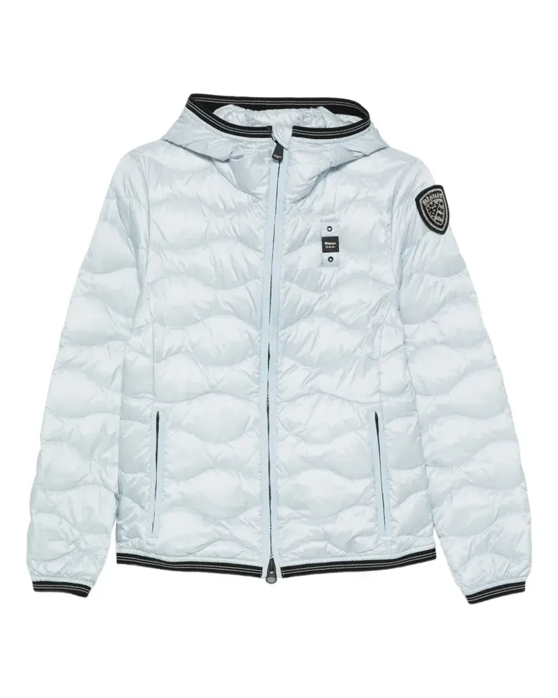 Blauer quilted hooded jacket Blau