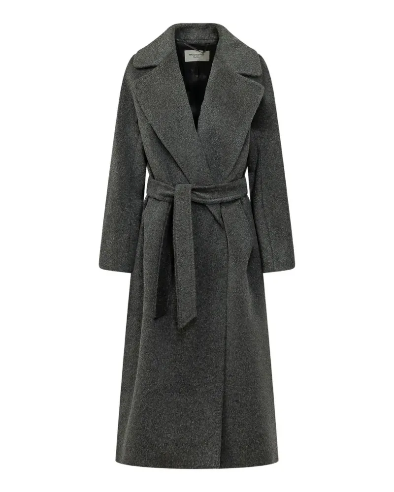 Max Mara belted brushed-finish coat - Grau Grau