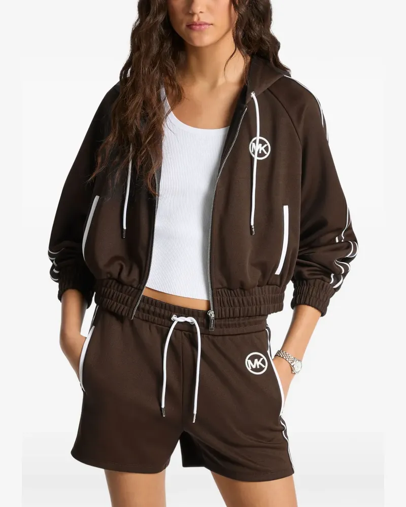 Michael Kors Piqué-Sportjacke mit Kontrastdetails - Braun Braun
