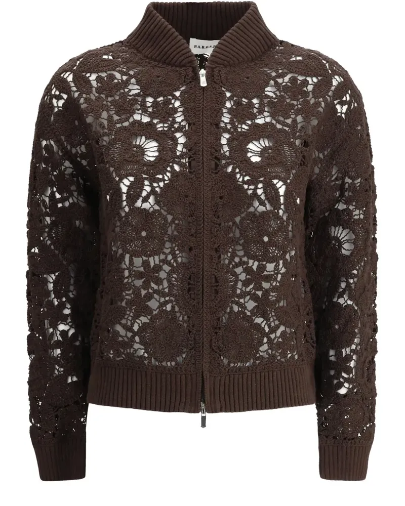 P.A.R.O.S.H. P.A.R.O H. Bomberjacke aus Häkelstrick - Braun Braun