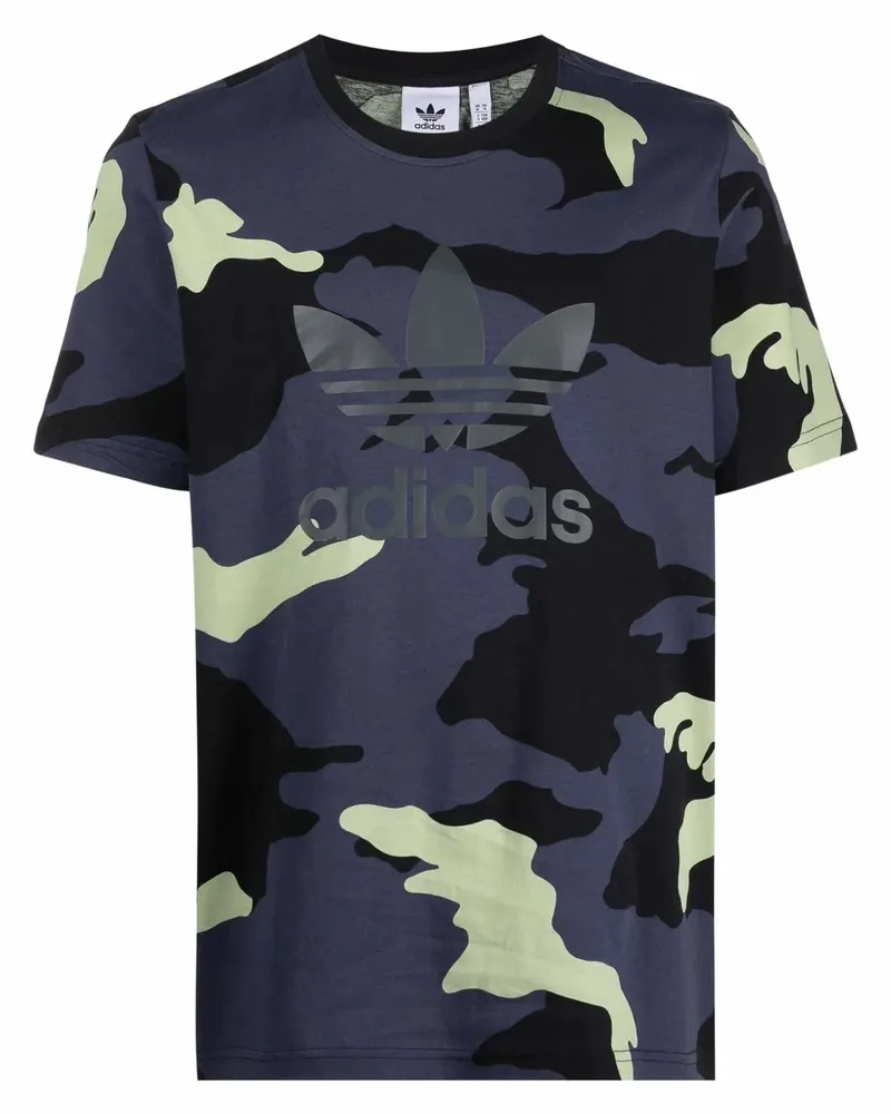 adidas T-Shirt mit Camouflage-Print - Schwarz Schwarz