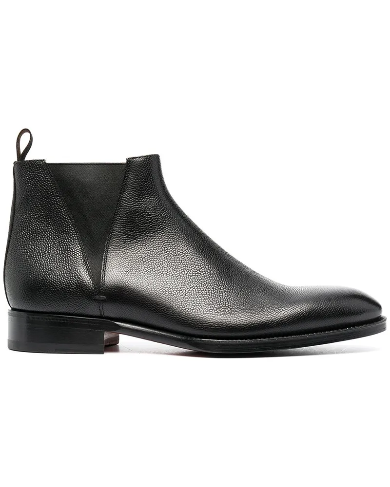 Santoni Stiefel mit mandelförmiger Kappe - Schwarz Schwarz