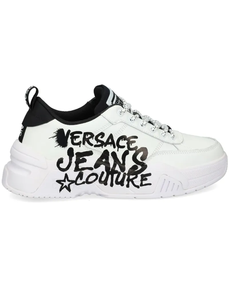 Versace Jeans Sneakers mit Logo-Print Weiß