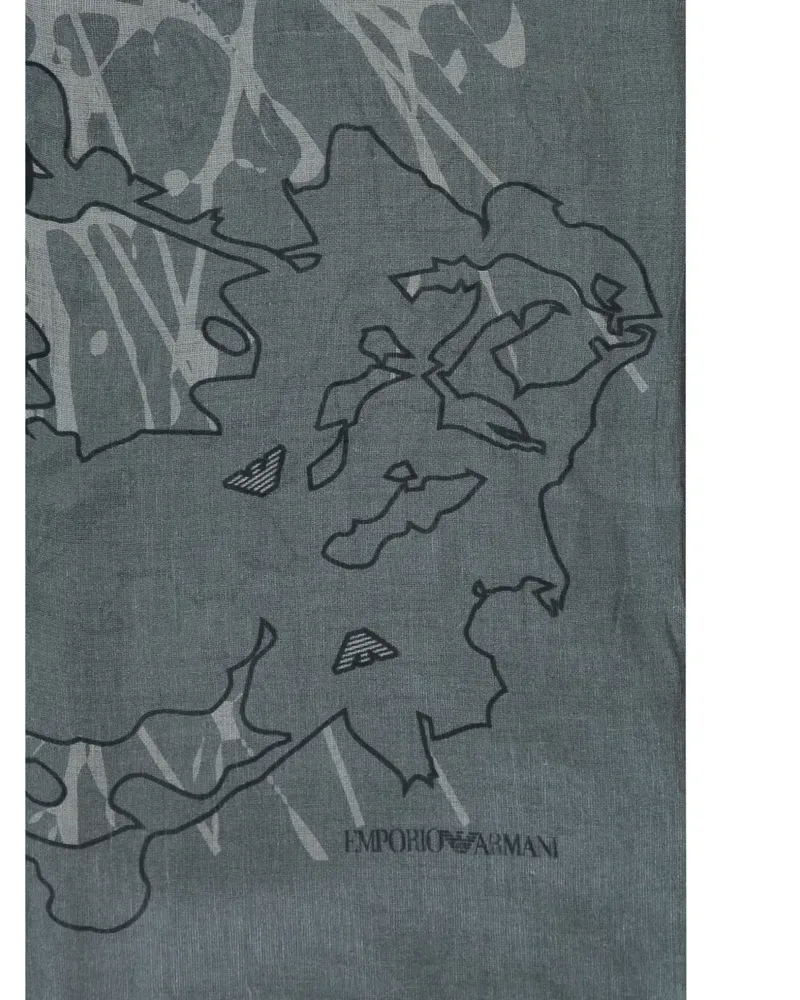 Emporio Armani Schal mit Print - Grau Grau