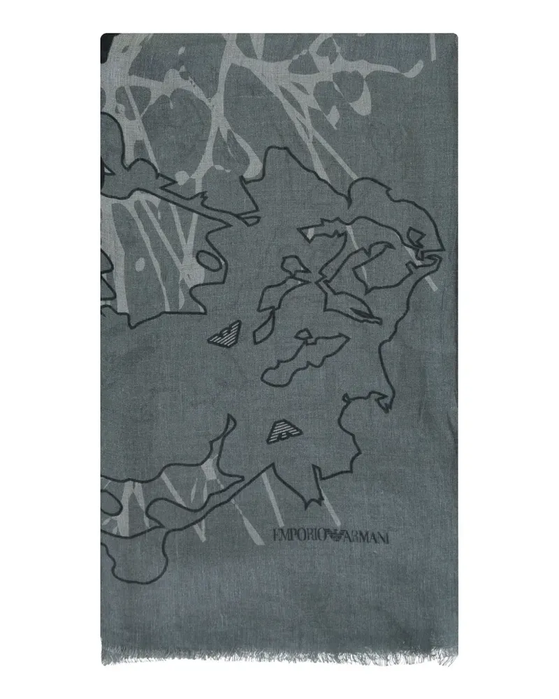 Emporio Armani Schal mit Print - Grau Grau