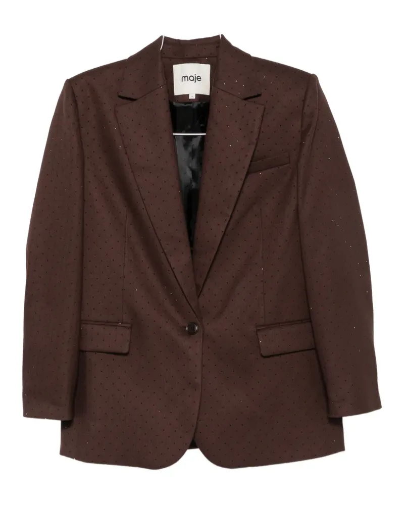 Maje rhinestone-embellished striped blazer - Braun Braun