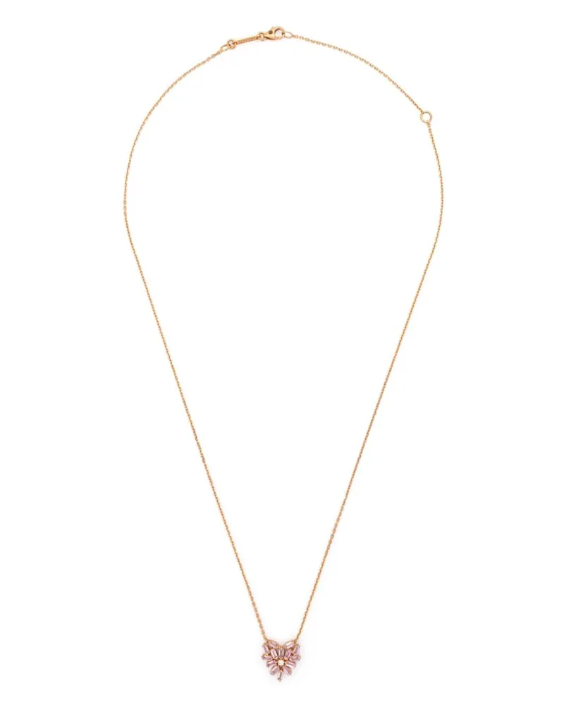 Suzanne Kalan 18kt Rotgoldhalskette mit Diamant und Rubin - Rosa Rosa