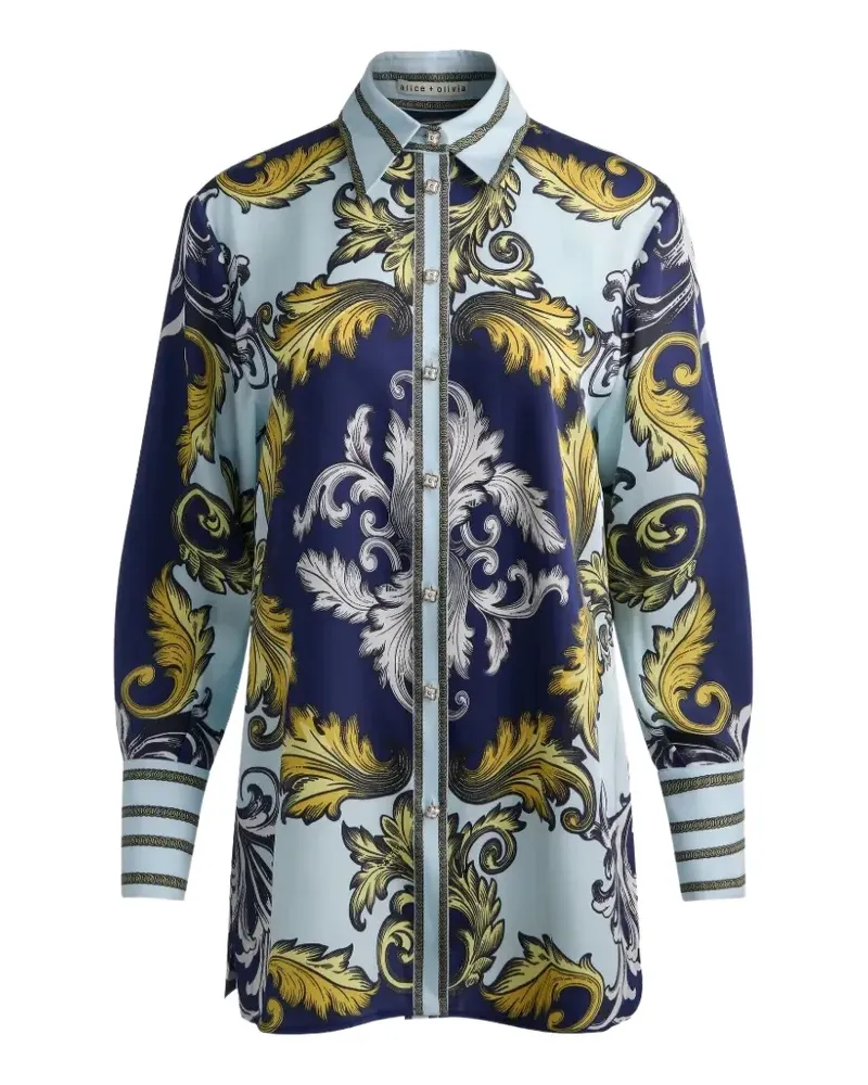 Alice + Olivia Lane baroque-print button-up shirt - Blau Blau