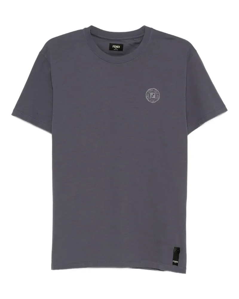 Fendi T-Shirt mit Rundhalsausschnitt - Blau Blau